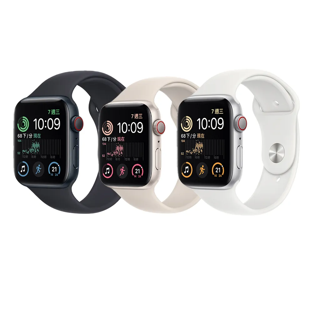 鋼化保貼組【Apple 蘋果】Apple Watch SE 2022 GPS 44mm(鋁金屬錶殼搭配運動錶帶)