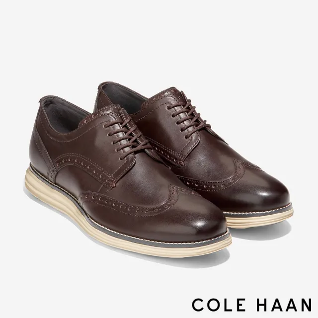 Cole Haan】ORIGINALGRAND 翼尖雕花正裝牛津鞋-男鞋(巧克力象牙-寬楦