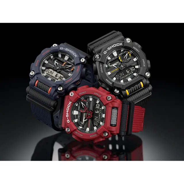 【CASIO 卡西歐】G-SHOCK潮流雙顯計時運動手錶-時尚藍(GA-900-2A)