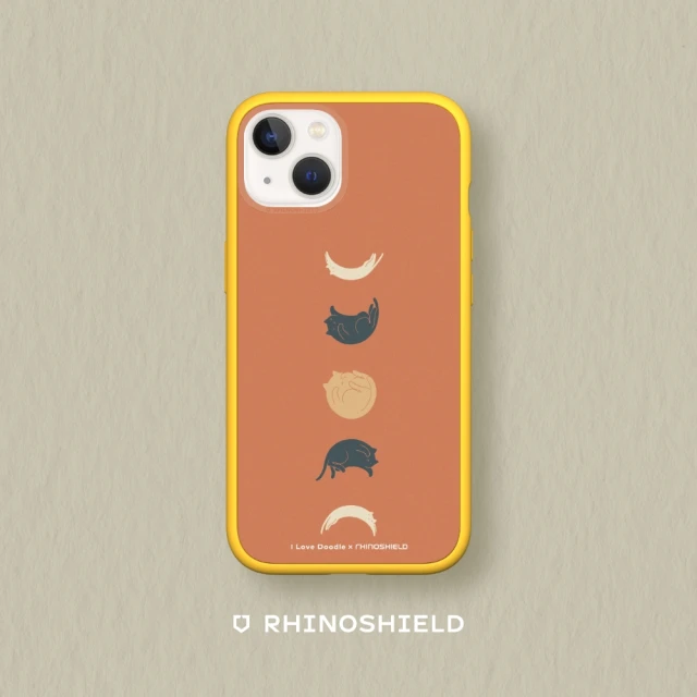 【RHINOSHIELD 犀牛盾】iPhone 11/11 Pro/Max Mod NX手機殼/I Love Doodle-貓咪月象-橘(I Love Doodle)