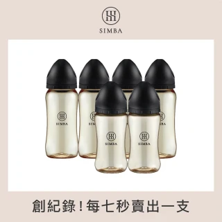 【Simba 小獅王辛巴】全齡適用-蘊蜜鉑金PPSU寬口防脹氣奶瓶(4大2中/蒔黑)