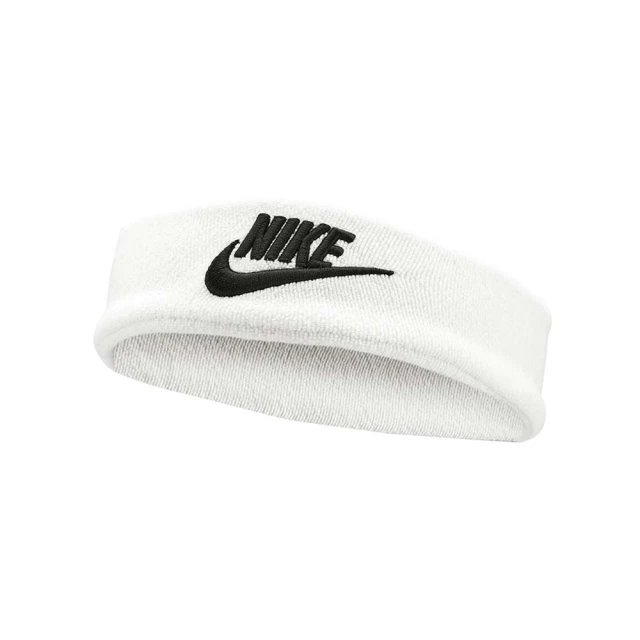 【NIKE 耐吉】CLASSIC WIDE TERRY頭帶-一只入 慢跑 髮帶 訓練 米白黑(N1008665101OS)