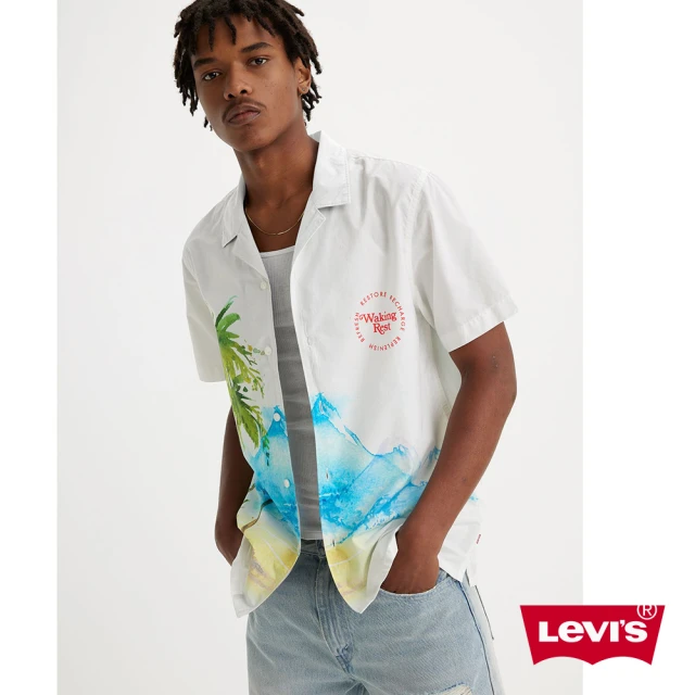 【LEVIS】男款 寬鬆版短袖襯衫 / 夏日無人島印花 人氣新品