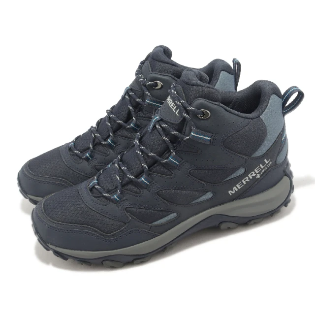 【MERRELL】戶外鞋 West Rim Sport Mid GTX 男鞋 海軍藍 防水 登山鞋 郊山 中筒(ML037123)