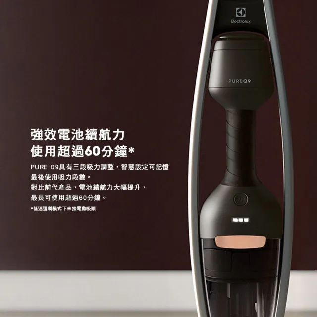 【Electrolux 伊萊克斯】強效靜頻吸塵器 Pure Q9 靜謐棕(PQ91-3EM)