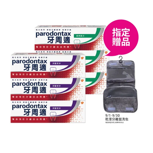 【Parodontax 牙周適】基礎系列 牙齦護理牙膏 6入(經典原味100gX3入+深層潔淨80gX3入)