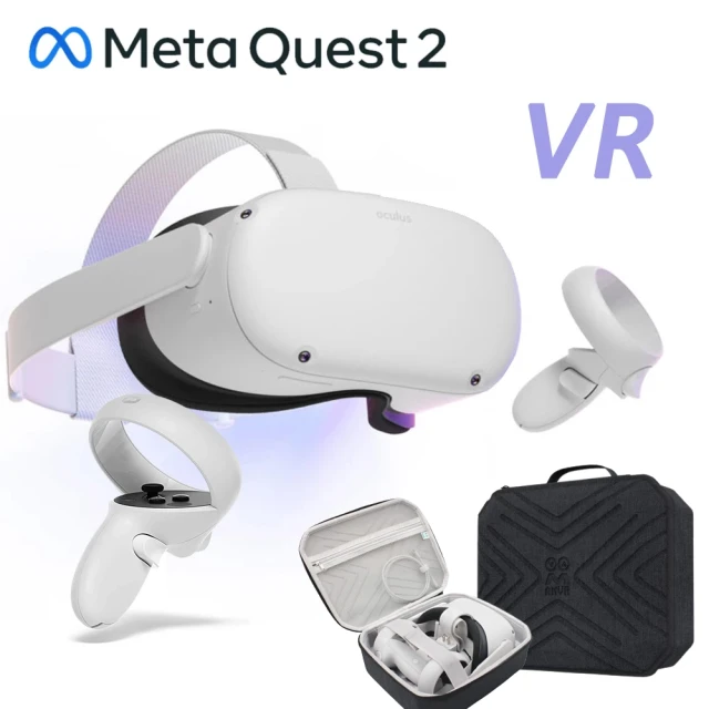 【Meta Quest】Oculus Quest 2 VR 頭戴式裝置+專用收納包+VR高爾夫球桿(256G)