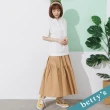 【betty’s 貝蒂思】鬆緊腰蝴蝶結波浪長裙(駝色)