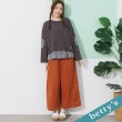【betty’s 貝蒂思】鬆緊櫻桃刺繡寬褲(深橘)