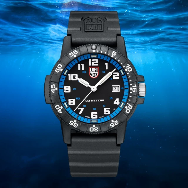 【LUMINOX 雷明時】Leatherback Sea Turtle Giant革龜運動腕錶(藍x黑 / 0324)