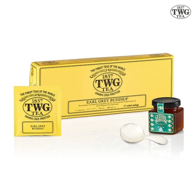 【TWG Tea】禪心伯爵茗茶禮物組(手工純棉茶包 15包/盒+果醬+計量銀匙)