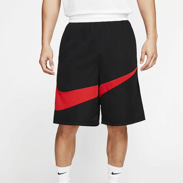 【NIKE 耐吉】籃球褲 Nike Dri-FIT 短褲 運動 大LOGO 黑紅 男款(BV9386-010)