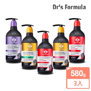 2022升級版★【Dr’s Formula 台塑生醫】三代 洗髮精 580g x3入(控油抗屑/溫潤舒活/髮根清爽/髮根潤澤/控油