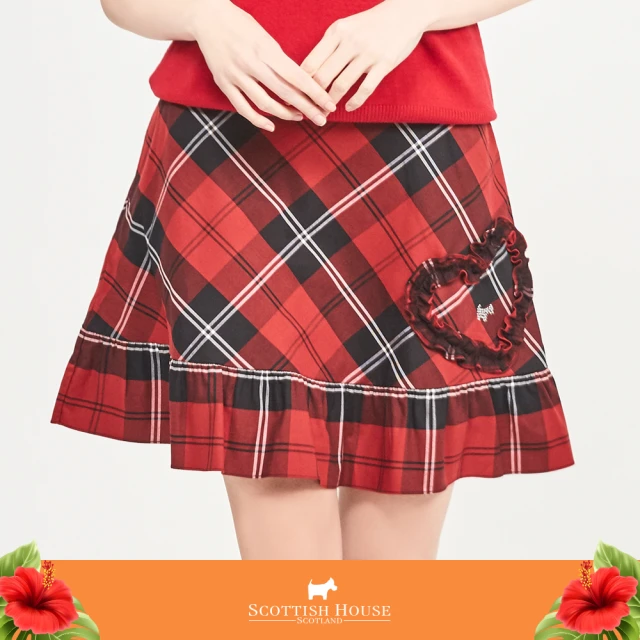 【SCOTTISH HOUSE】紅黑格 格紋愛心裙(AQ2121)