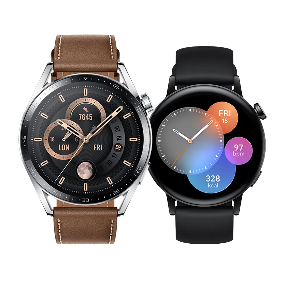情人節對錶組【HUAWEI 華為】WATCH GT3 46mm 智慧手錶(棕)+WATCH GT3 42mm 智慧手錶(黑)