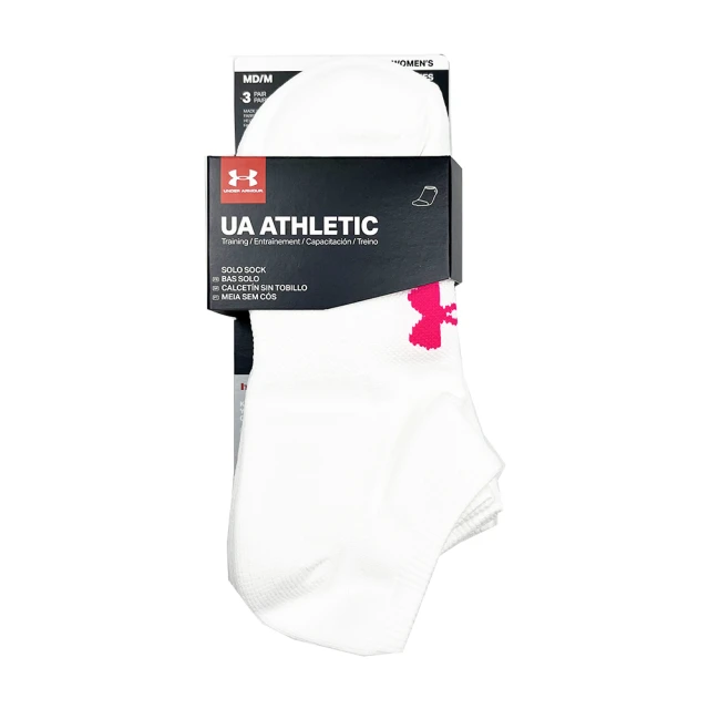 【UNDER ARMOUR】女運動襪 踝襪 白 3雙入 24-27cm(1312541100)