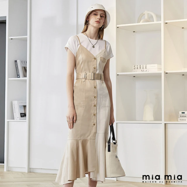 【mia mia】撞色假兩件式洋裝