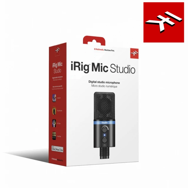 【IK Multimedia】iRig Mic Studio Black 專業電容麥克風 黑色(原廠公司貨 商品保固有保障)