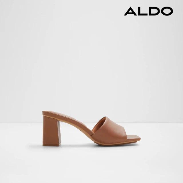 【ALDO】VIDISH-簡約時尚百搭氣墊耐走厚高跟拖鞋-女(棕色)