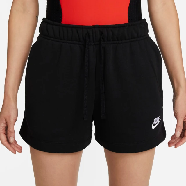 【NIKE 耐吉】短褲 女款 運動褲 AS W NSW CLUB FLC MR SHORT 黑 DQ5803-010(3L5729)