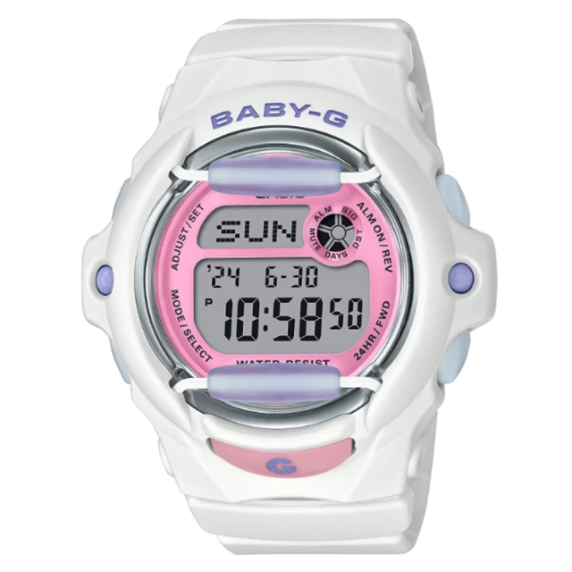 【CASIO 卡西歐】BABY-G 甜美時尚運動錶_白X貝殼粉_BG-169PB-7_42.6mm