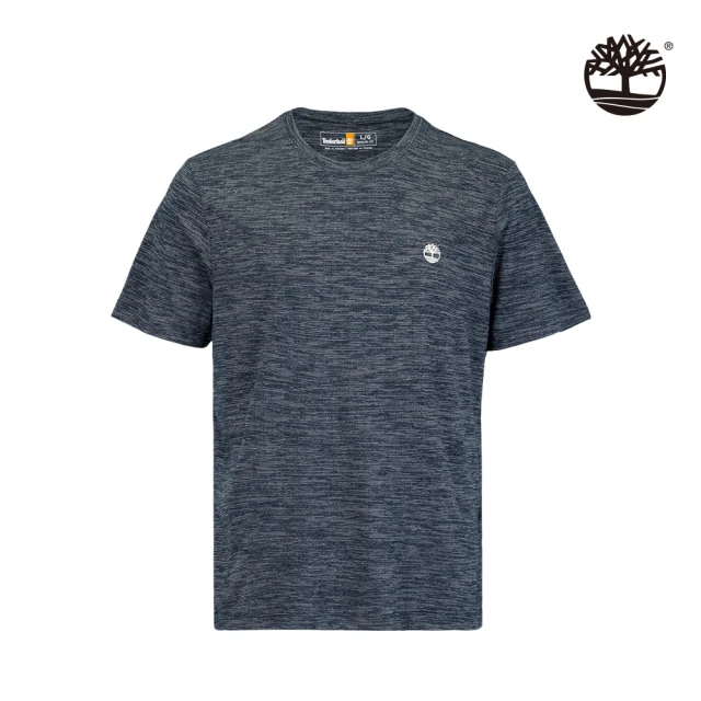 Timberland【Timberland】中性深藍灰色LOGO短袖T恤(A5PXT433)