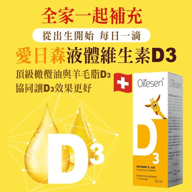 【瑞士愛日森】液體維生素D3 1瓶(10ml/瓶)