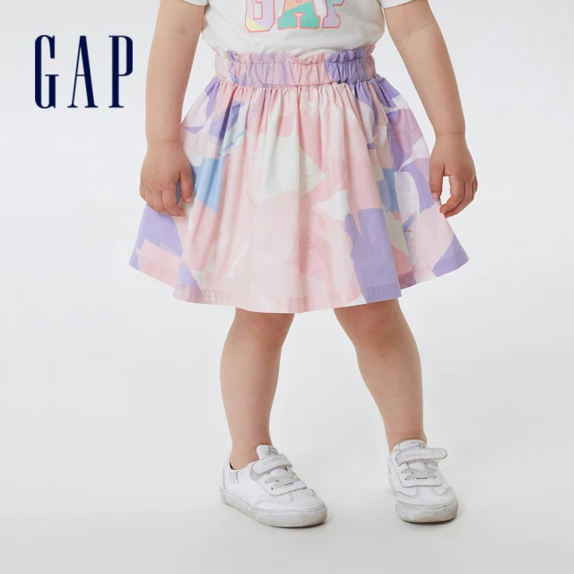 【GAP】女幼童 Logo歐美風蓬蓬短裙-粉色印花(670032)