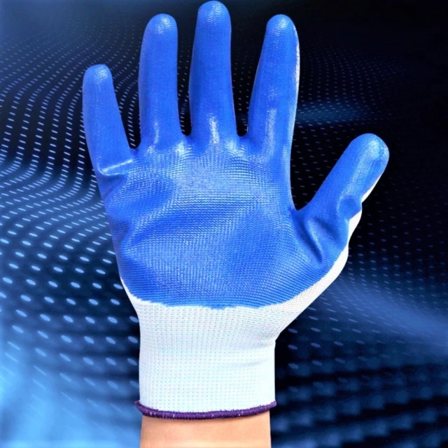 藍色 加厚耐磨 13針尼龍手套(12雙/包 丁腈手套 防滑工作手套)