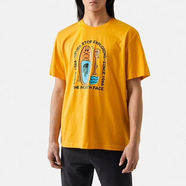 【The North Face】上衣 男款 短袖 運動 U FOUNDATION WATER S/S TEE 黃色 NF0A7WF956P