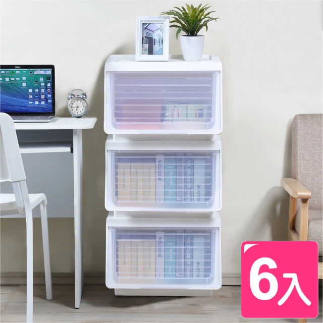 【KEYWAY 聯府】面寬45cm-Line450直取式整理箱46L-6入(前掀式 直取式 玩具收納置物箱 換季收納LN450)