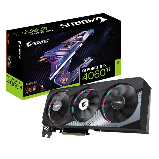 GIGABYTE 技嘉】AORUS GeForce RTX 4060 Ti ELITE 8G(GV-N406TAORUS E