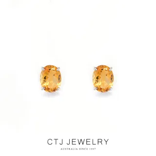 【CTJ】黃水晶純銀耳環