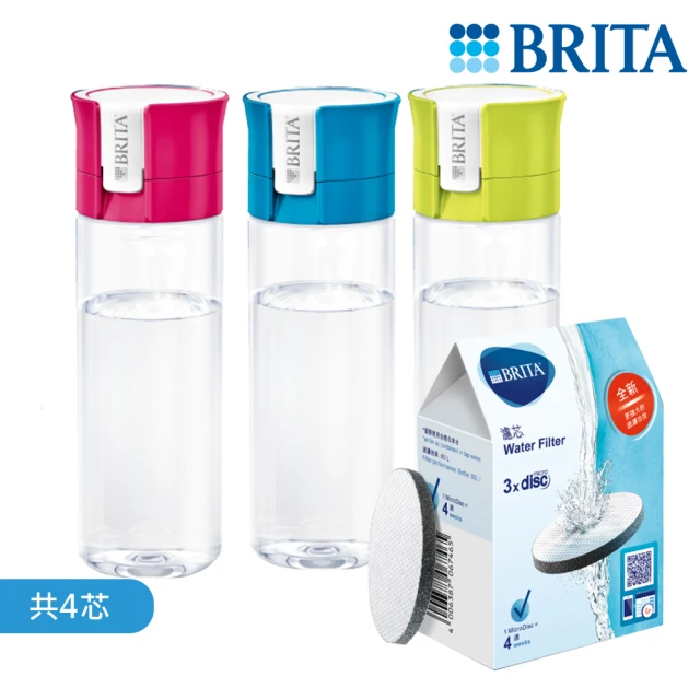 BRITA【BRITA】Fill&Go 隨身濾水瓶600ml(內含1入濾片)+MicroDisc 隨身濾水瓶濾芯片(3入)