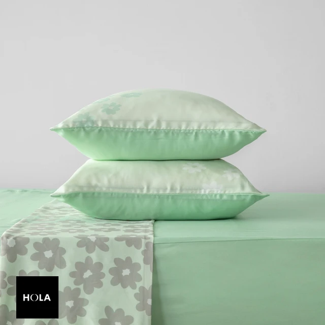 HOLA 托斯卡素色純棉床包雙人琉璃綠優惠推薦