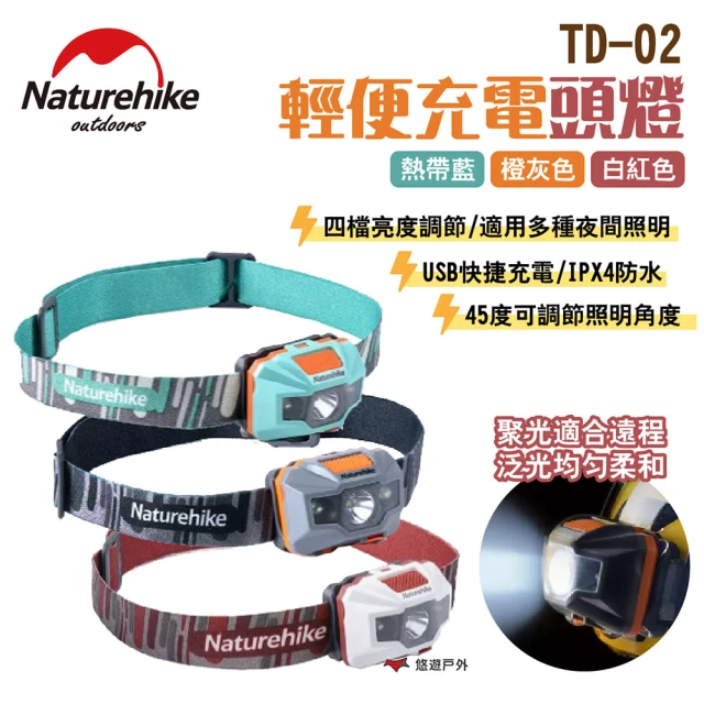 【Naturehike】挪客 輕便充電頭燈TD-02(悠遊戶外)