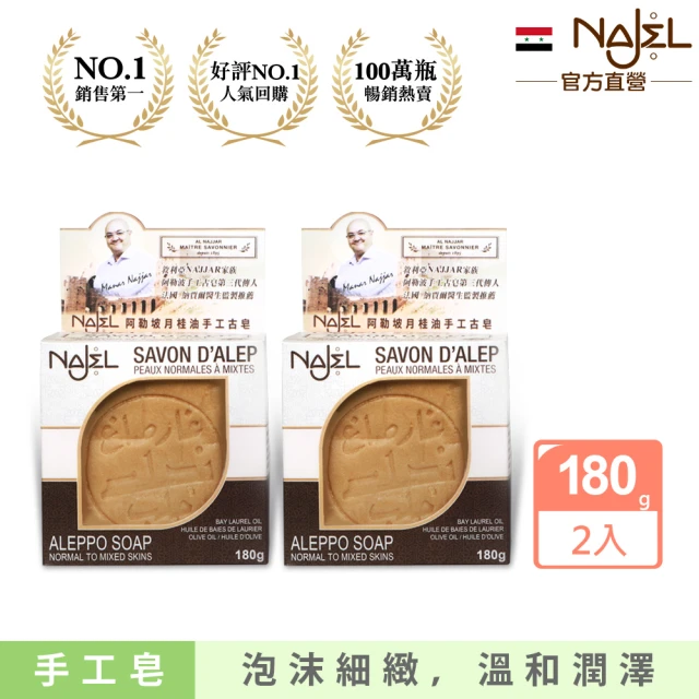 敘利亞NAJEL 12%月桂油阿勒坡手工古皂香皂肥皂180g(買1送1)