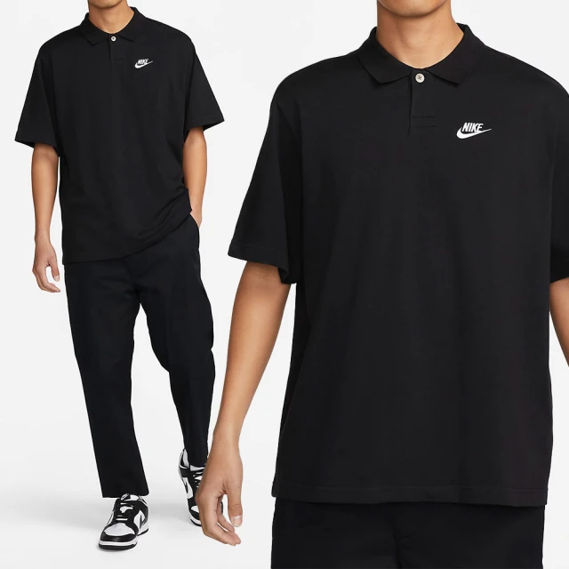 NIKE 耐吉【NIKE 耐吉】AS M NK Club Polo Matchup OS 男款 黑色 翻領 休閒 短袖 DX0618-010