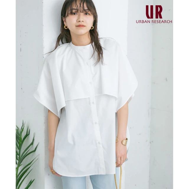 【URBAN RESEARCH】2WAY斗篷式罩衫 KBF(夏季新品 設計襯衫 寬版 修身 百搭)