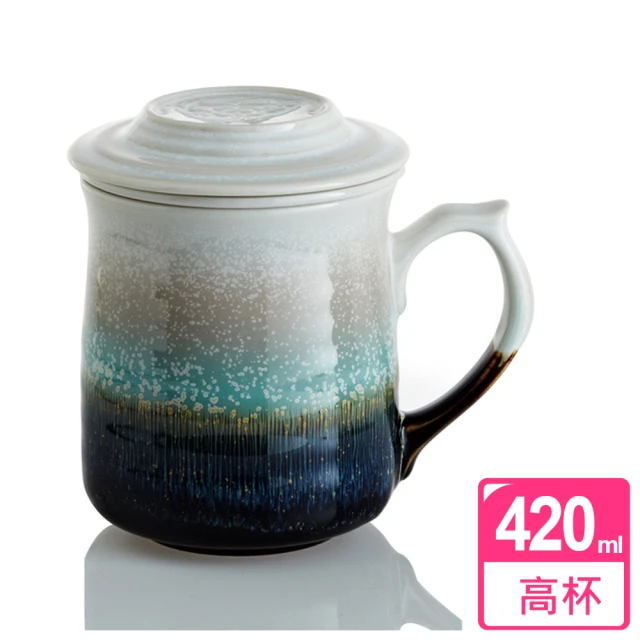 乾唐軒【乾唐軒】雪晶心動陶瓷三件杯 420ml(附茶漏 / 2色)