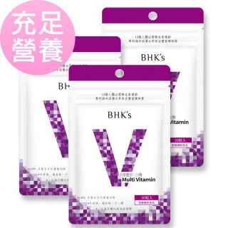 【BHK’s】綜合維他命錠 3袋組(30粒/袋)