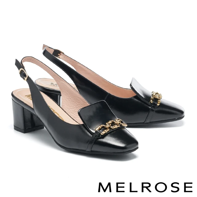 MELROSE 美樂斯 沉穩時尚雙拉鍊牛皮圓頭低跟短靴(黑)