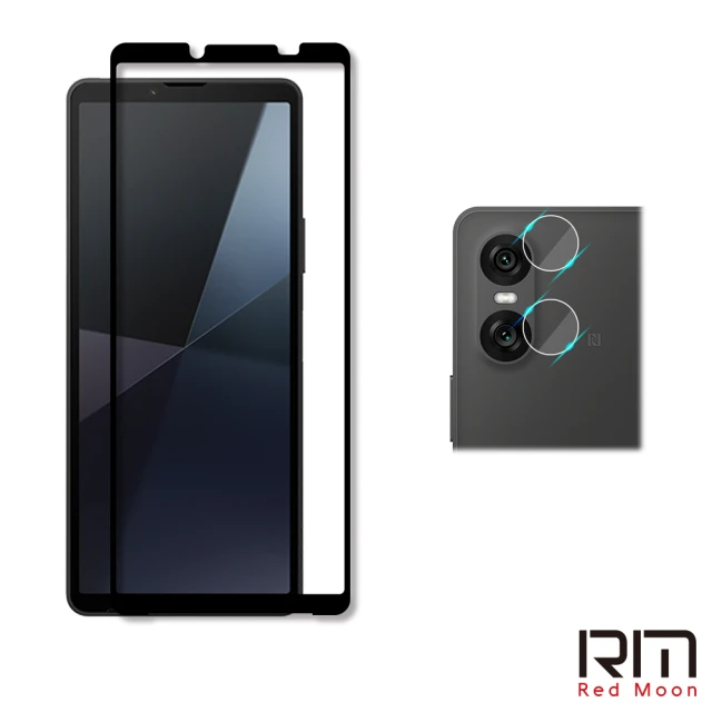 【RedMoon】SONY Xperia 10 V 手機保護貼2件組 9H玻璃保貼+厚版鏡頭貼