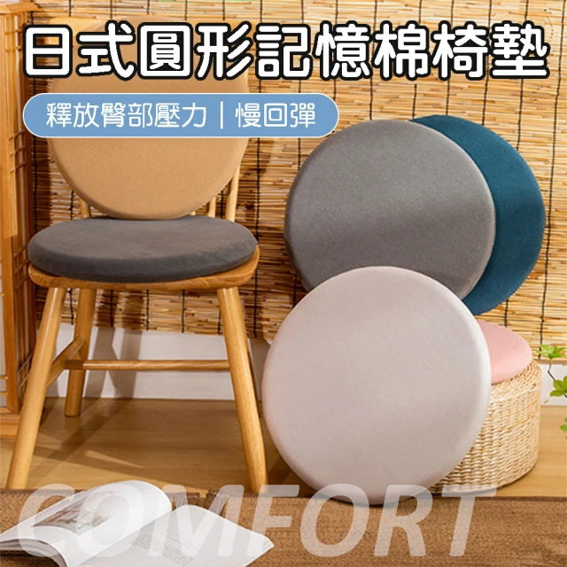 FunnyBuy 趣買 日式圓形記憶棉椅墊坐墊 35*35cm(辦公室坐墊 打坐墊 塌塌米椅墊 久坐椅墊 靠墊)