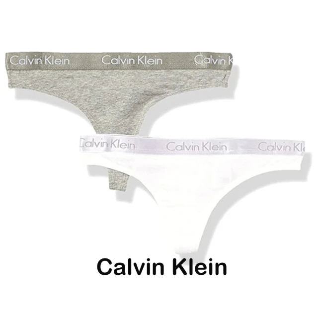 Calvin Klein 凱文克萊Calvin Klein 凱文克萊 2023女時尚棉質灰白色丁字褲混搭2件組-網(預購)