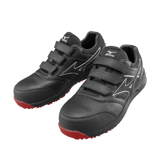 MIZUNO 美津濃 防護鞋 追求徹底輕量化 塑鋼頭 魔術帶式 工作鞋 黑 F1GA213509