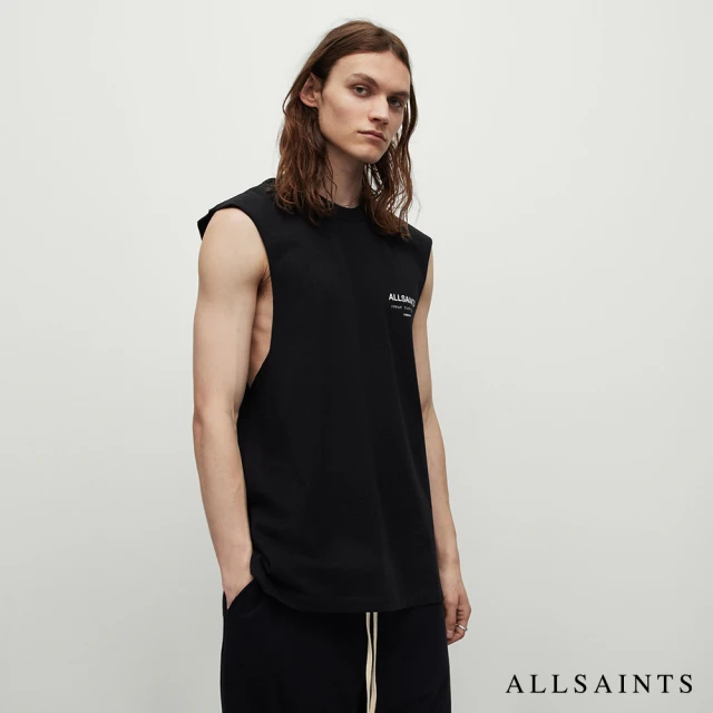ALLSAINTS UNDERGROUND 純棉無袖背心-黑(寬鬆版型)
