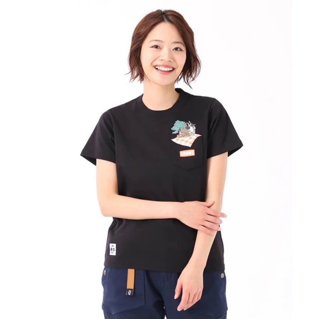 CHUMSCHUMS CHUMS 休閒 女 Picnic Booby Pocket T-Shirt短袖上衣 黑色(CH112192K001)