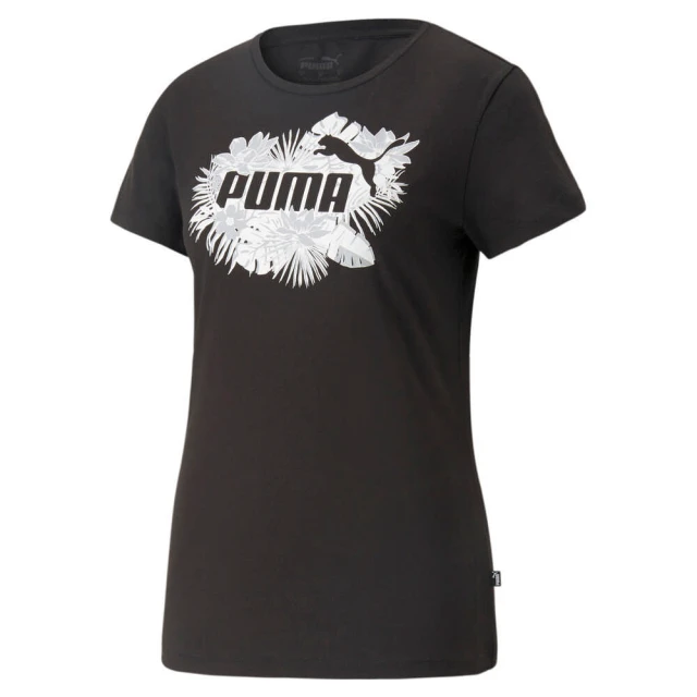 PUMAPUMA 短袖 上衣 T恤 運動 休閒 女 基本系列Flower Power 黑色 歐規(67369101)