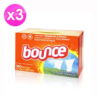 【美國進口 Bounce】烘衣柔軟片-160片(3入組)